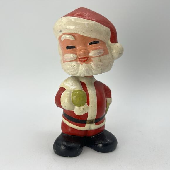 Vintage 1950s Paper Mache Santa Claus Bobblehead Nodder 5.5" Kitsch AS-IS - Picture 1 of 8